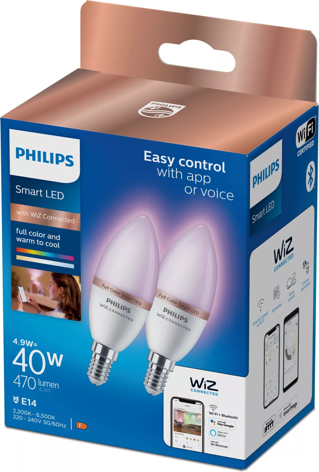 Philipsi nutikas LED-küünalpirn, E14, 2 tk