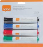 Nobo Glide tahvlipliiatsid, ümar ots, erinevad värvid, 4 tk