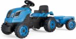 Smoby Farmer XL pedaalitraktor ja haagis, sinine - Pilt 2