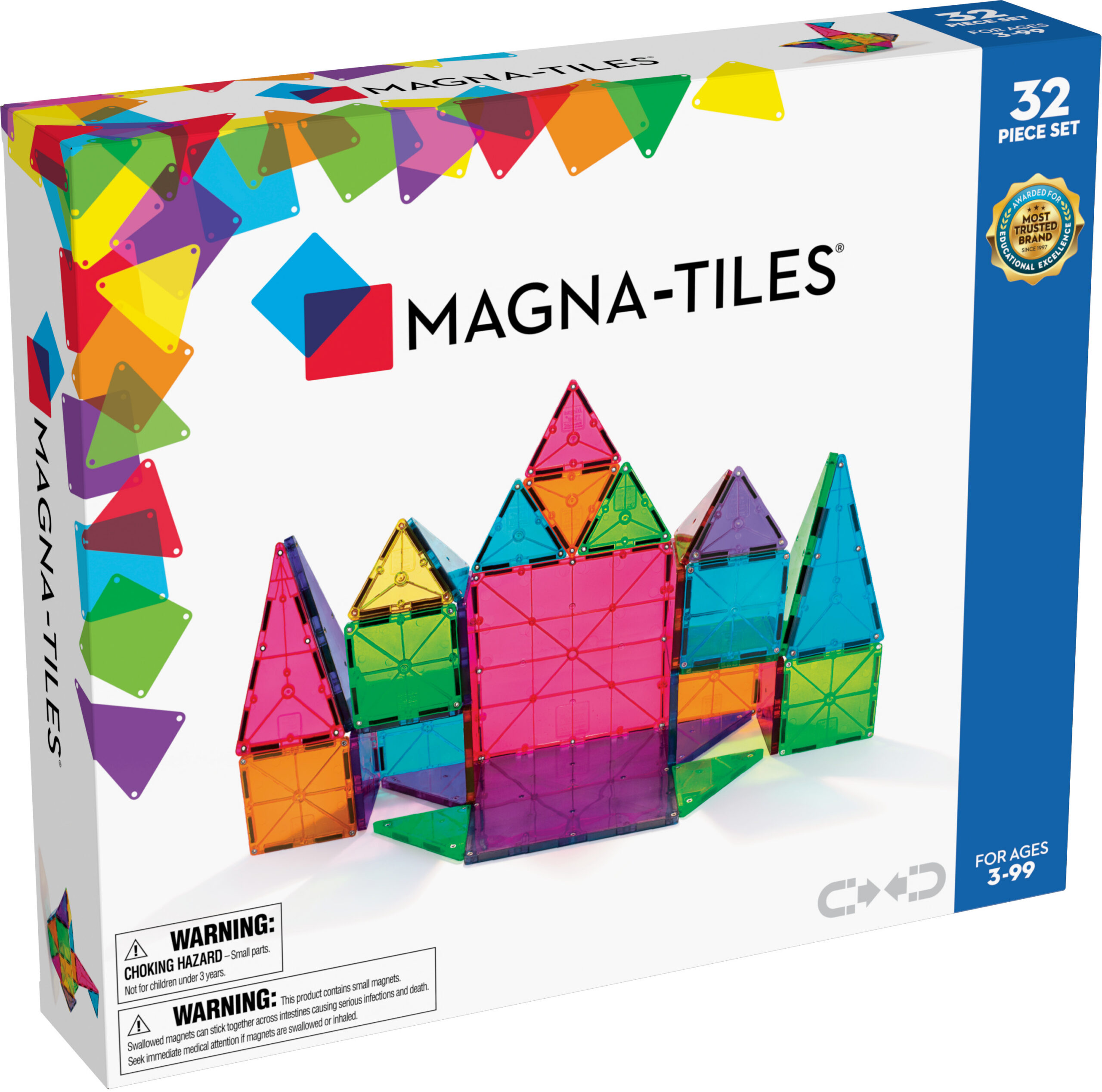 2_938182-2971x2946-1.jpg MAGNA-TILES® Clear Colours - magnetiline ehituskomplekt, 32 osa - Pilt 1