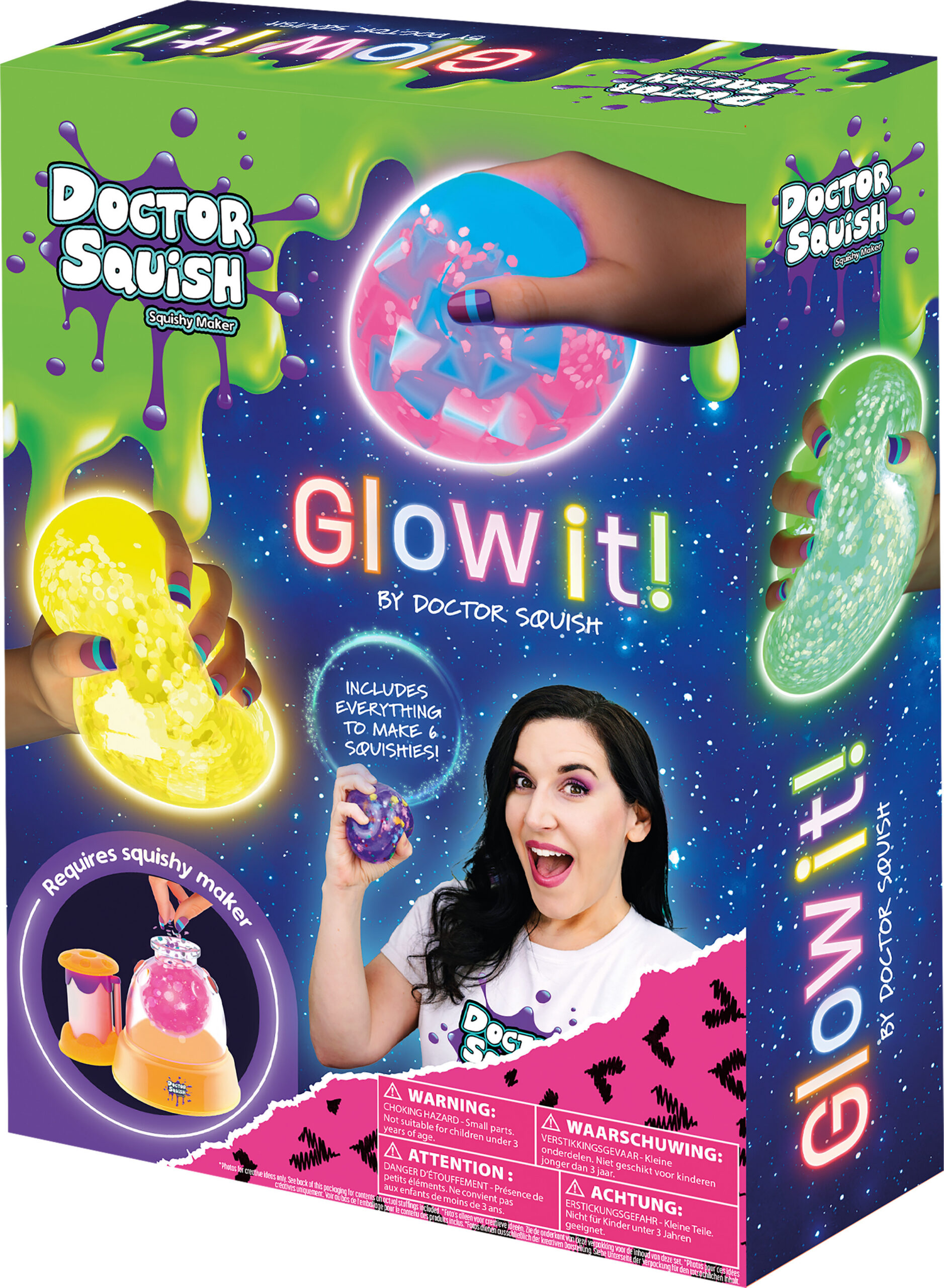Dr.Squish Glow It! pehme pallimasina täitepakend
