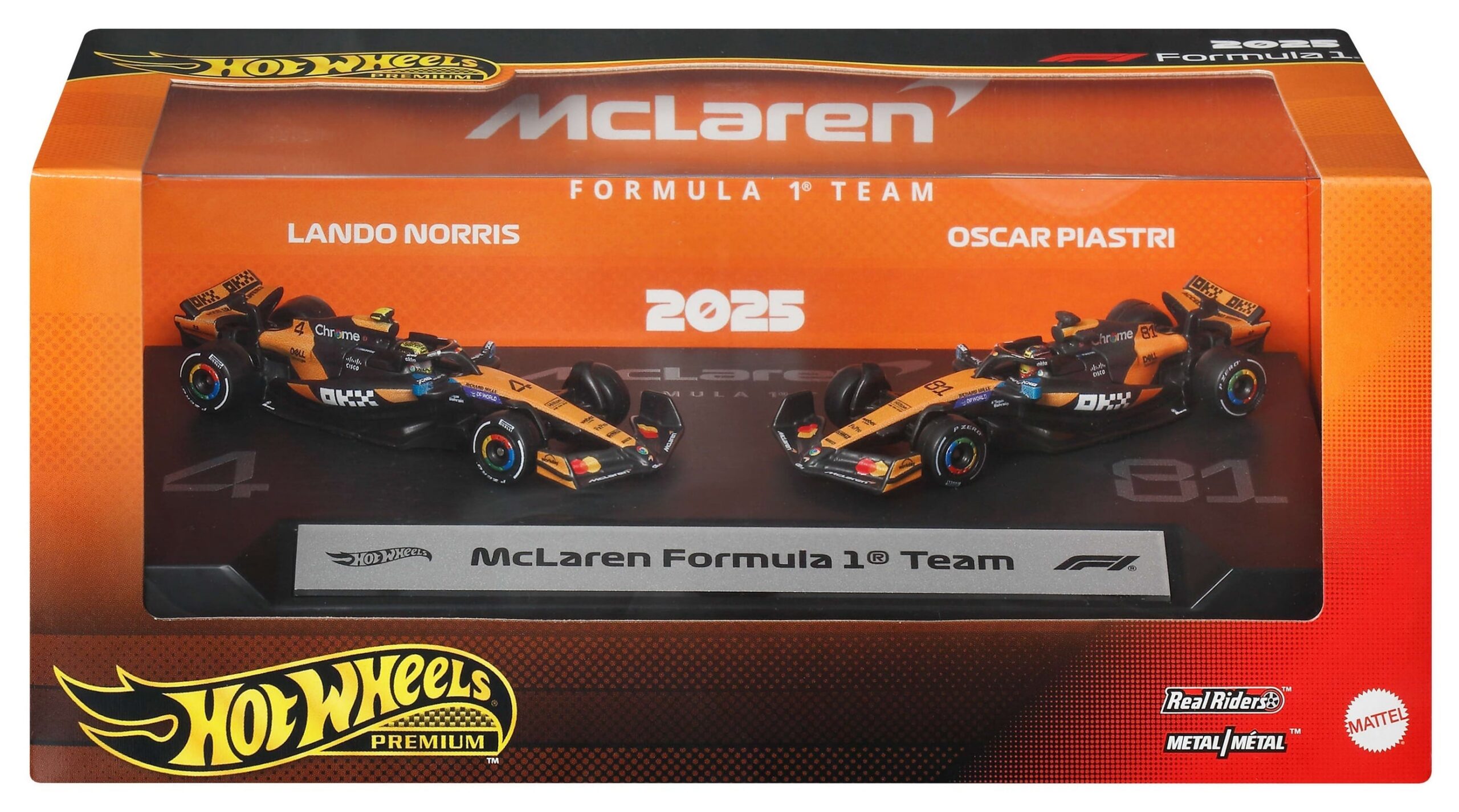 Hot Wheels Premium F1 autod, Piastri / Norris McLaren