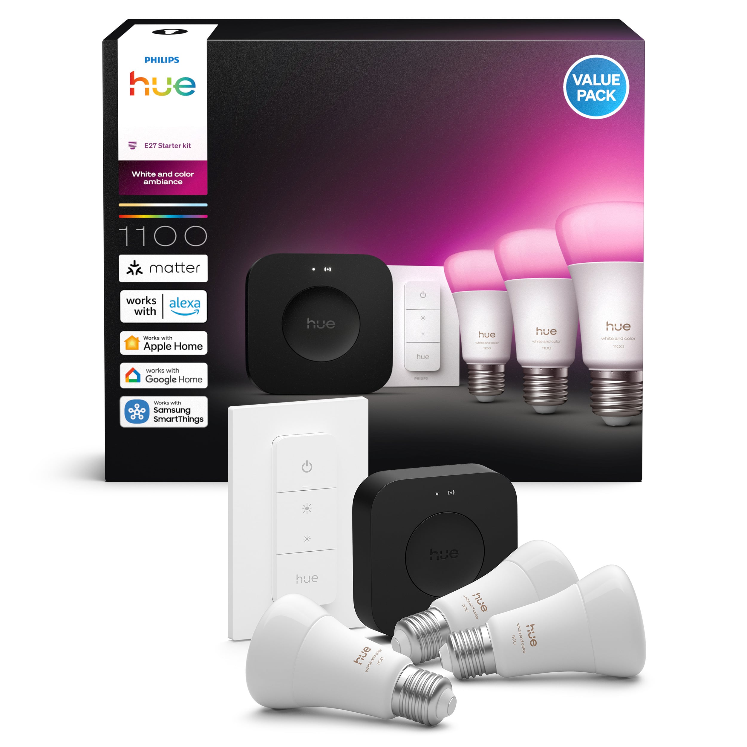 Philips Hue stardikomplekt, valge ja värviline meeleoluvalgus, E27