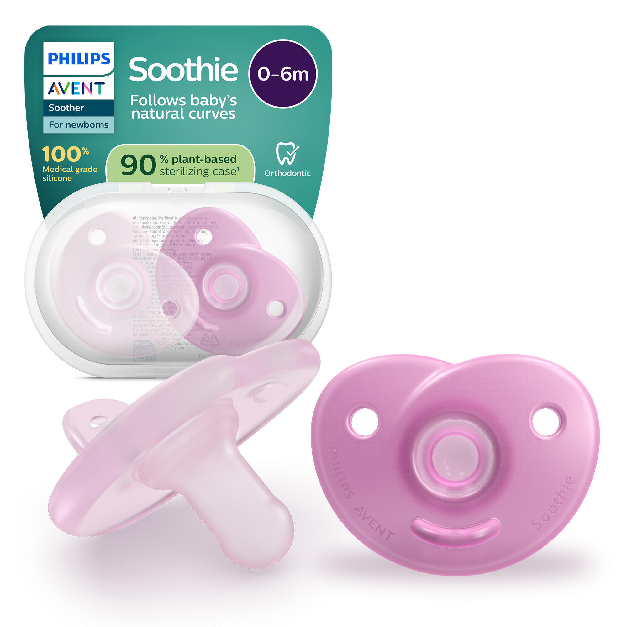2_1028591-2000x2000-1.jpg Philips Avent Soothie rahustav lutt, 0–6 kuud, roosa, 2 tk - Pilt 1
