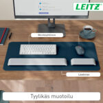 Leitzi nahkkattega hiirematt, 70 x 36 cm, tumehall - Pilt 5