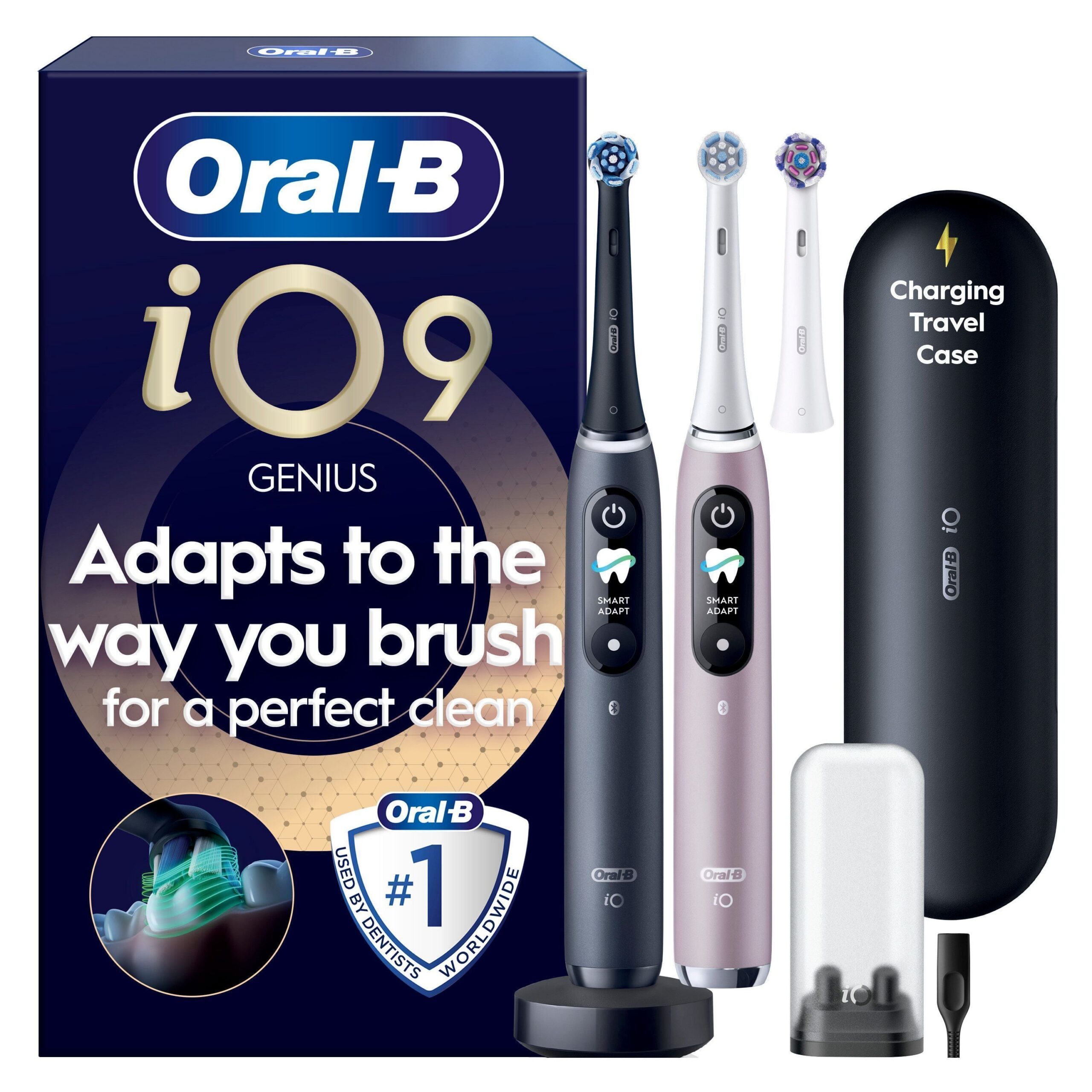 Oral-B iO9 elektriline hambahari, must ja roosa + laadimisreisikott