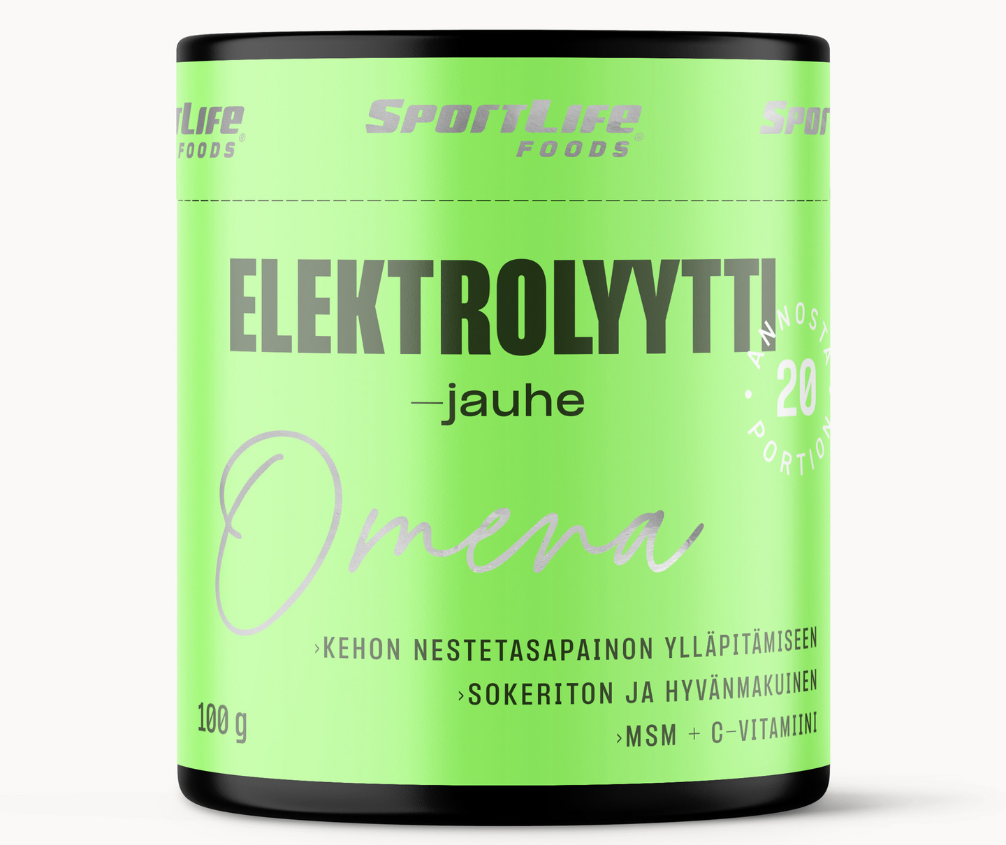SportLife elektrolüüdipulber, õunamaitseline, 100 g