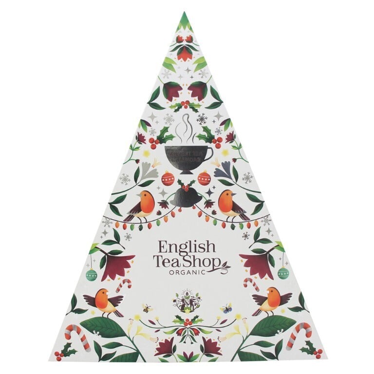 English Tea Shop orgaanilise tee jõulukalender, püramiid, valge 25 tk (6 x 50 g)