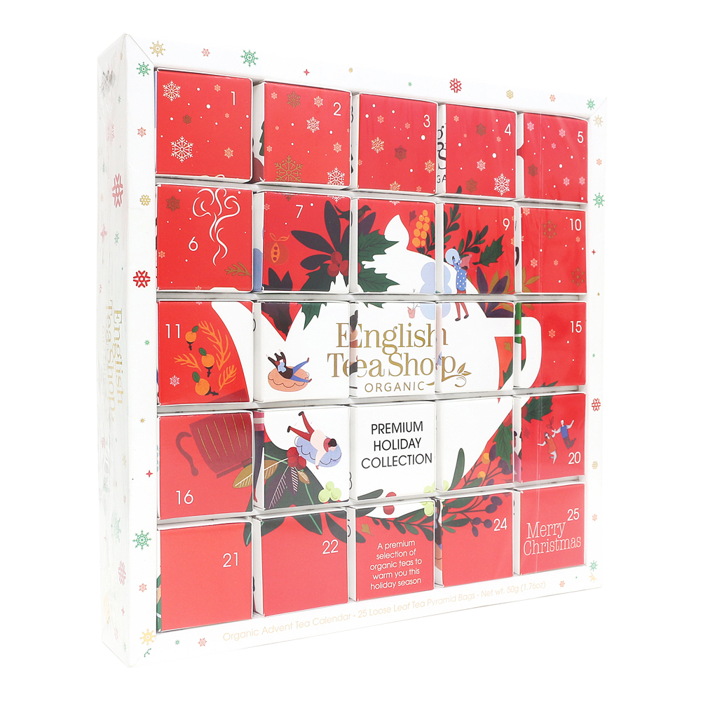 English Tea Shop orgaanilise tee jõulukalender, punane 25 tk (6 x 50g)