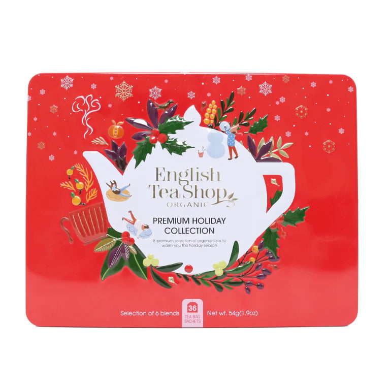English Tea Shop orgaanilise tee assortiment, premium pühadekollektsioon, punane 36 tk (6x54g)