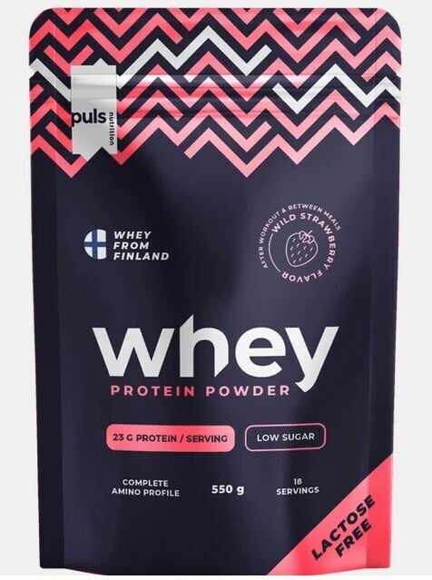 Puls Nutrition vadakuvalgu pulber, metsmaasikas, 550 g
