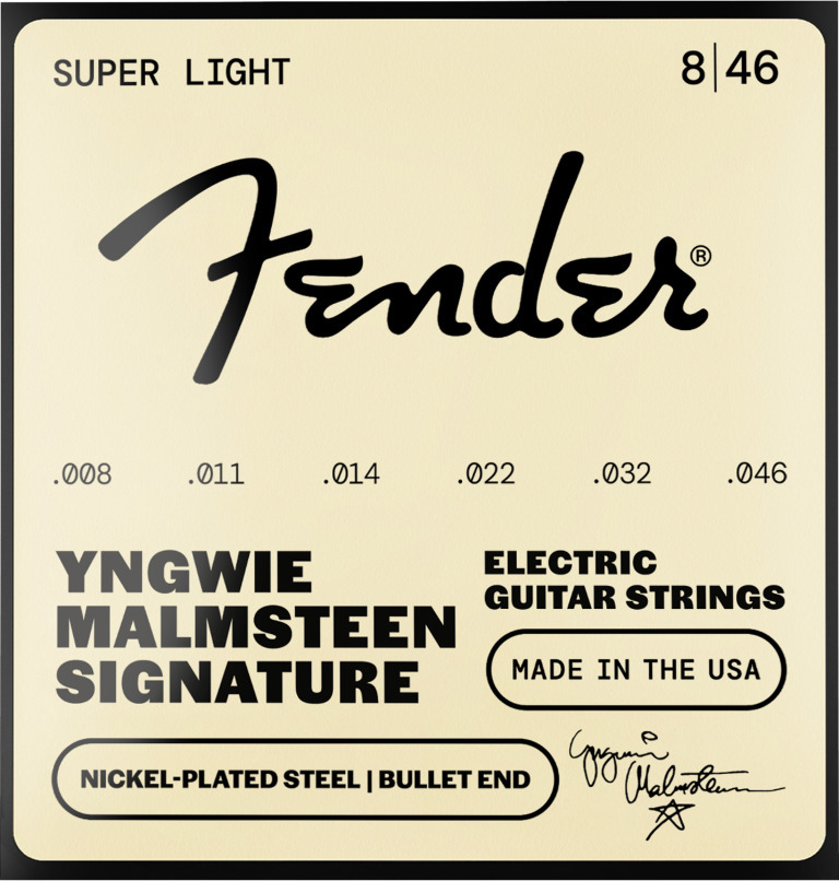 Fender Yngwie Malmsteen kitarrikeeled, nikeldatud teras, kuulpea .008-.046