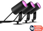 Philips Hue Lily Outdoor valge meeleolu ja värvi nutikas aiavalgusti 3 tk komplekt, antratsiithall, õues kasutamiseks, 8W - Pilt 2