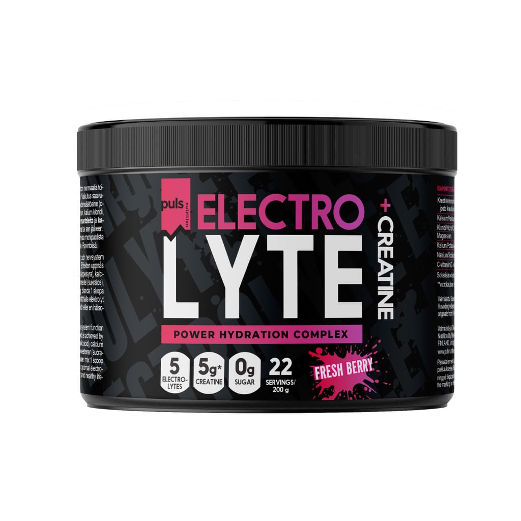 Puls Nutrition elektrolüüdi + kreatiini pulber, marjad, 200 g