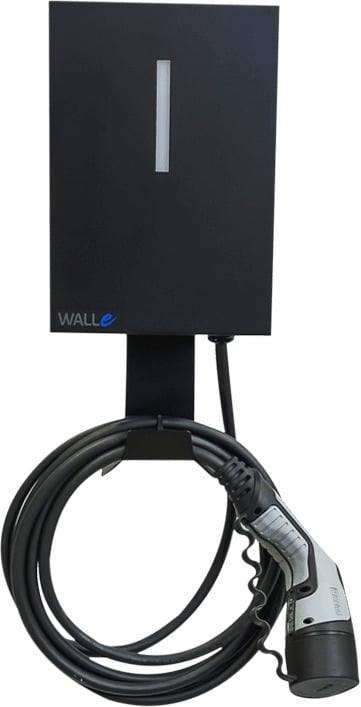 Walle16M elektriauto laadimisjaam dünaamilise koormuse haldamisega, 11 kW, 3x16 A, 3-faasiline, Type2, 8 m, must